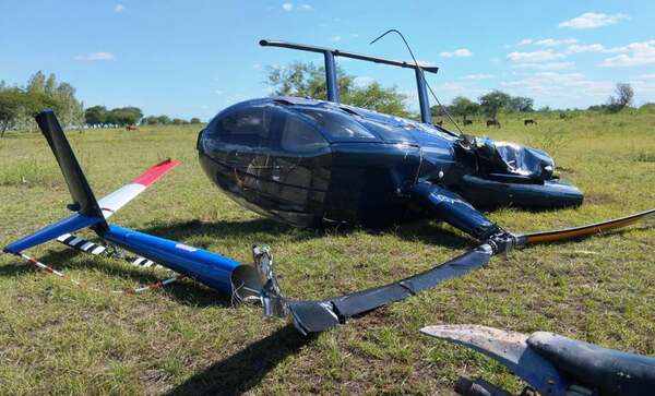 Helicóptero policial capotó cerca del río Paraguay •