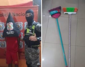 ¡Mañamina! Lolince rápidamente atrapan a ladrón de dos escobas