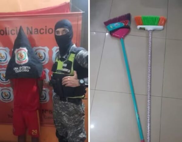 ¡Mañamina! Lolince rápidamente atrapan a ladrón de dos escobas