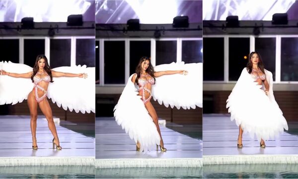 [VIDEO] ¡Modelo paraguaya apareció como angelita en un desfile chururú de Miami!