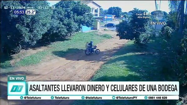 Asaltantes se llevaron dinero y celulares de una bodega en Capiatá
