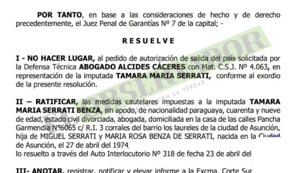 Juez rechaza pedido de permiso de acusada por millonaria estafa para salir del país