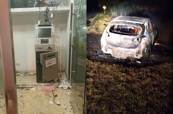 Caaguazú: banda intentó alzarse con un cajero instalado en predio de una comisaría - trece