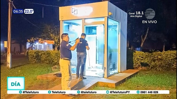 Delincuentes intentaron llevarse dinero de un cajero en Caaguazú