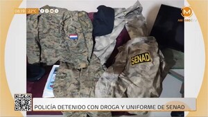 Arrestan a un policía con droga y uniforme de la Senad en su poder