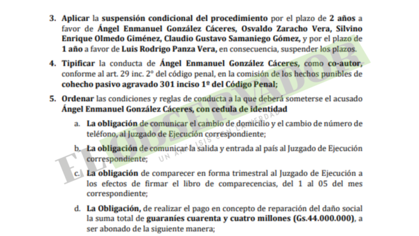 Caso DETAVE: A través de reparación 5 procesados acceden a suspensión condicional del procedimiento