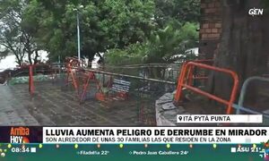 (Video) Lluvias aumentan peligro de derrumbe en mirador de Itá Pytã Punta