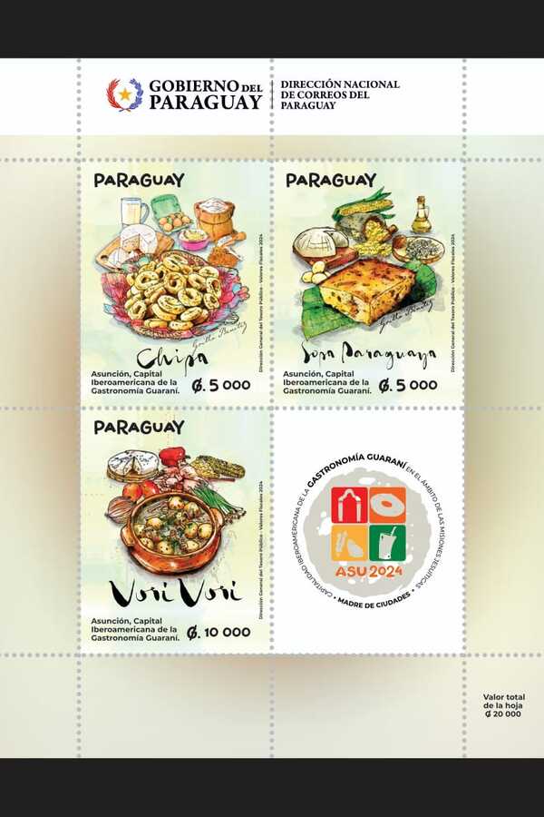 Gastronomía guaraní está en 9000 estampillas postales - .::Agencia IP::.