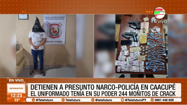 Detienen a presunto narcopolicía en Caacupé