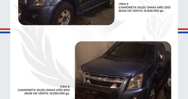 La Nación / Senatur pondrá en subasta 10 camionetas, este lunes en Asunción