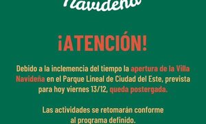 Por inclemencia del tiempo se posterga apertura de Villa Navideña en Parque Lineal de CDE – Diario TNPRESS
