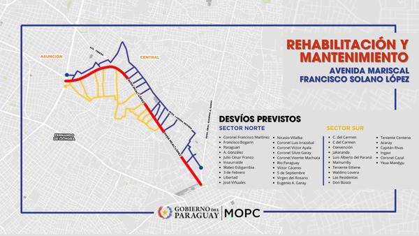 Av. Mariscal López: ¿cuáles son los desvíos habilitados? - 1000 Noticias