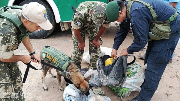 Con can antidroga la Armada realiza controles en Puerto Casado