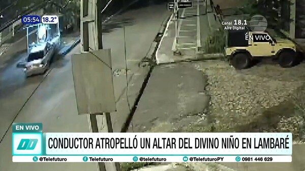 Atropelló altar del Divino Niño y se dio a la fuga en Lambaré