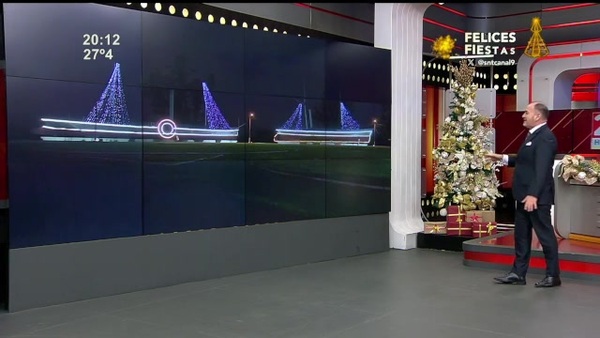 Vapor Cué iluminado con espíritu navideño - SNT
