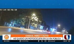 Chocó, miró y huyó: motociclista quedó gravemente herido en la calle