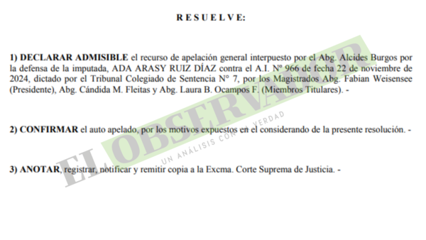Cámara rechaza pretensión de acusada por homicidio de aguardar juicio con medidas alternativas