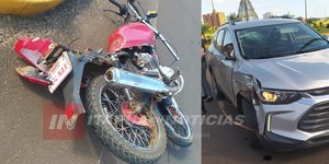 CHOQUE EN LA COSTANERA DEJÓ UN MOTOCICLISTA HERIDO - Itapúa Noticias