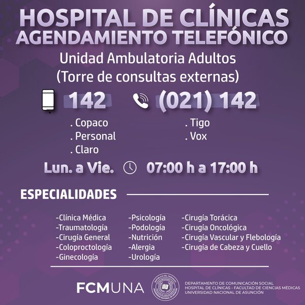Clínicas: Nuevo sistema de agendamiento en Gineco-Obstetricia de la FCMUNA » San Lorenzo PY