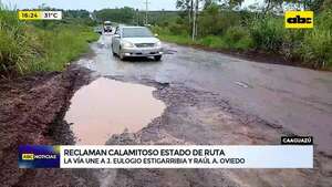Video: a cuatro años de su inauguración, ruta entre J. E. Estigarribia y Raúl A. Oviedo en pésimo estado - ABC Noticias - ABC Color