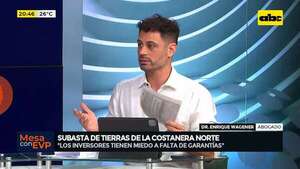 Subasta de tierras de la Costanera: “lo único que nos queda es la impugnación”, dice abogado - Mesa de Periodistas - ABC Color