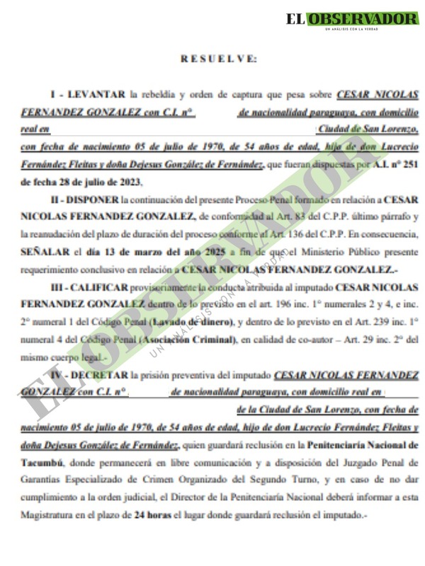 Pavo Real: Ordenan prisión preventiva para procesado que estuvo prófugo por más de un año