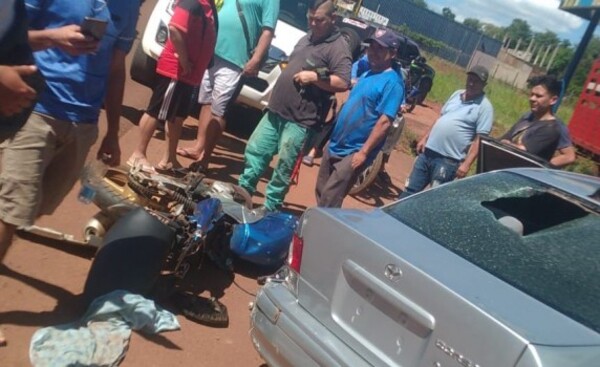 Accidente involucró a motociclista con antecedentes y a un suboficial