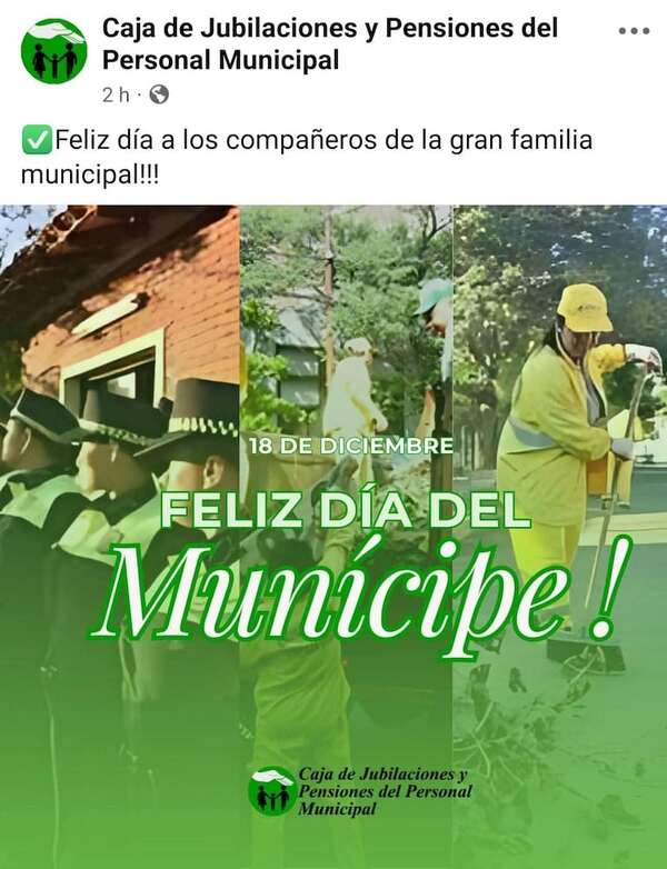 Caja de Jubilaciones felicita a funcionarios municipales y le llueven las críticas - Política - ABC Color