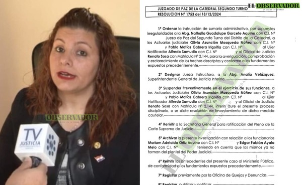 Abren sumario a jueza de Paz de la Catedral y suspenden a ujier y a oficial de justicia