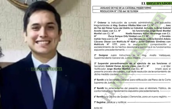 Sumarian a Juez de Paz de La Catedral y suspenden a actuario y a ujier