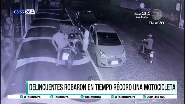 Delincuentes robaron en tiempo récord una moto en Asunción