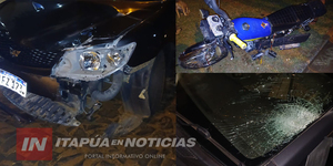  MOTOCICLISTA ALCOHOLIZADO PROTAGONIZÓ COLISIÓN EN CAMBYRETÁ  - Itapúa Noticias