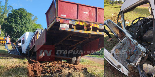 DOS LESIONADOS TRAS DESPISTE DE CAMIÓN EN PIRAPEY  - Itapúa Noticias