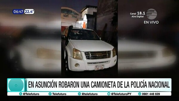 Delincuente roba camioneta de la Policía Nacional en Asunción