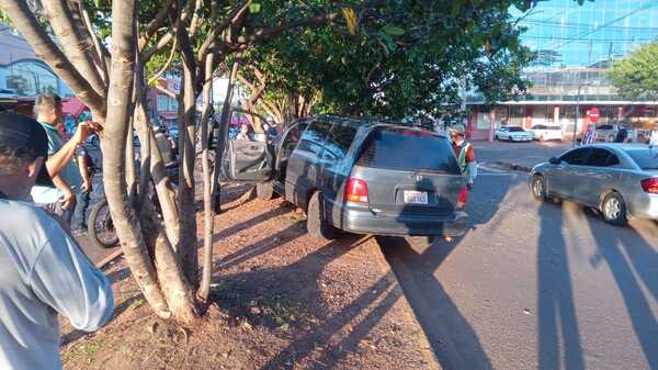 Encarnación: automovilista choca contra árbol al intentar evitar atropellar a peatón