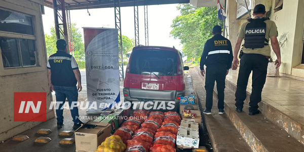 INCAUTAN VEHÍCULO CON MERCADERÍAS DE CONTRABANDO EN TRINIDAD - Itapúa Noticias