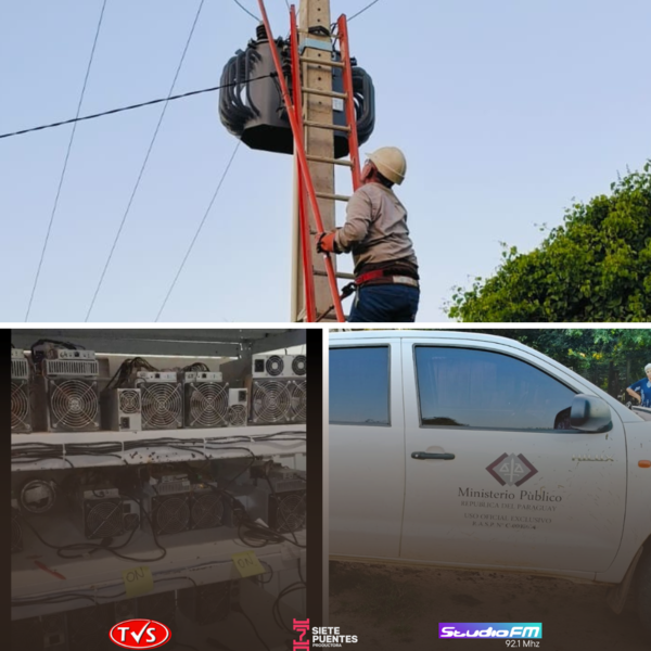 DESMANTELAN GRANJA DE CRIPTOMINERÍA POR ROBO DE ENERGÍA ELÉCTRICA EN ITAPÚA - TVS