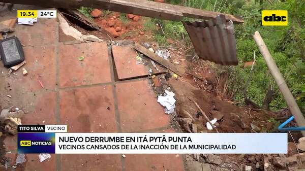 Nuevo derrumbe en Itá Pytâ Punta: comuna asuncena brilla por su ausencia - ABC Noticias - ABC Color