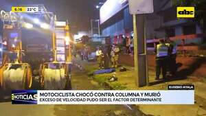 Avda. Eusebio Ayala: motociclista murió tras chocar contra una columna - ABC Noticias - ABC Color