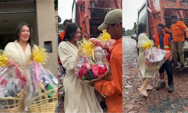 [VIDEO] Laurys Dyva entregó canastas a sus recolectores de basura, ¡y atendé por qué le trozaron!