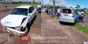 COLISIÓN DE VEHÍCULOS Y VUELCO SOBRE LA AV. JAPÓN DE ENCARNACIÓN - Itapúa Noticias