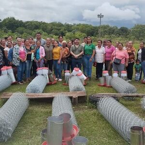 Romero Potrero recibe proyecto de producción avícola para impulsar la economía familiar