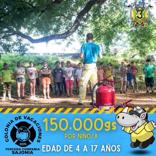 Tercera Compañía del Cuerpo de Bomberos Voluntarios de Sajonia invita a los niños a la colonia de vacaciones • RADIO NACIONAL