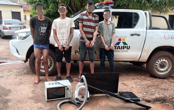 Aprehenden a cuatro personas por hurto y recuperan objetos robados en Horqueta