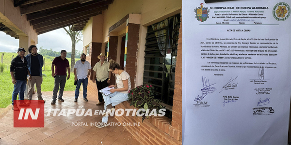 NVA. ALBORADA: INICIAN PROCESO PARA LA REFACCIÓN DE LA ESCUELA BÁSICA N.º "VIRGEN DE FÁTIMA" - Itapúa Noticias