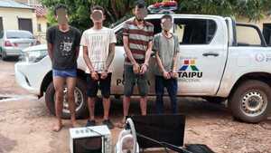 Aprehenden a cuatro personas y recuperan objetos robados en Horqueta