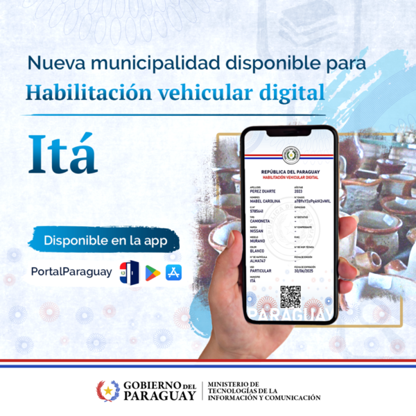 La app Portal Paraguay suma un nuevo municipio con habilitación vehicular digital - .::Agencia IP::.