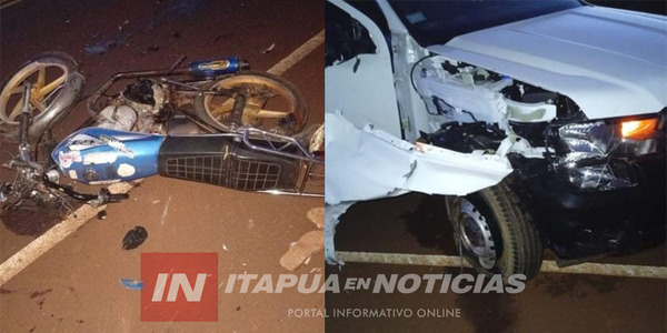 MOTOCICLISTA QUEDÓ GRAVEMENTE HERIDO TRAS COLISIÓN EN YATYTAY - Itapúa Noticias