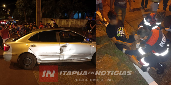 ACCIDENTE DE TRÁNSITO EN LA COSTANERA SAN ISIDRO DEJÓ UN MOTOCICLISTA HERIDO - Itapúa Noticias