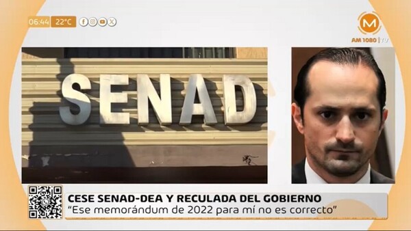 Rachid se ratifica sobre la ruptura con la DEA y dice que reculada del Gobierno es "una decisión política"